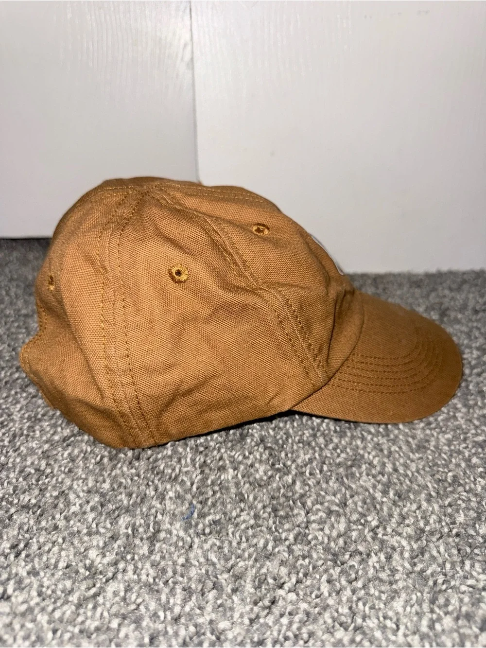 Carhartt Child Hat Adjustable Brown Canvas Unstructured Cap Youth Logo Patch